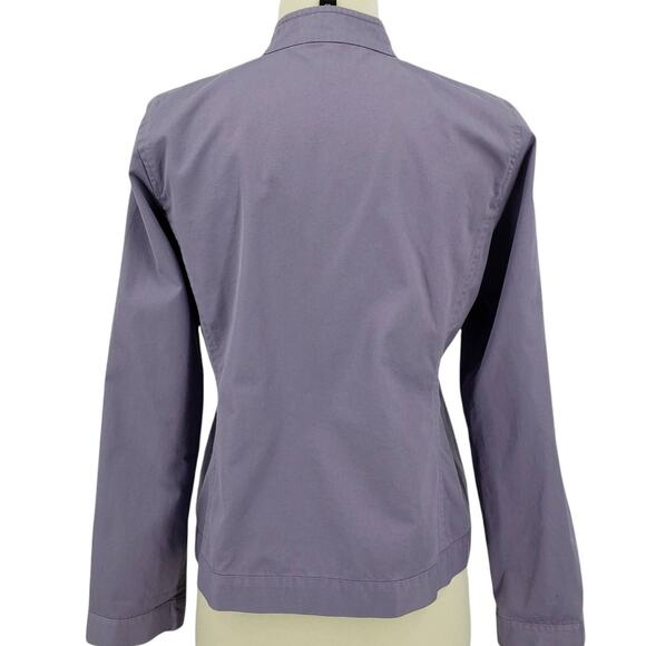 Eileen Fisher Relaxed Fit Purple Cotton Jacket Minimalist Breathable Outerwear - Picture 4 of 5